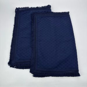 Lamont Home Woven Jacquard Collection Cotton Blend Blue Standard Sham Set of 2